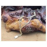 14K Gold Braided Bracelet w/ Center Frame 12,4g