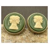 Vintage Sterling T2 Wedgewood Cameo Cufflinks