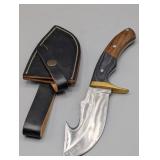 SKINNER KNIFE WITH GUT HOOK & SHEATH