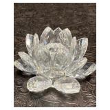 SWAROVSKI SILVER CRYSTAL WATERLILY LOTUS CANDLE