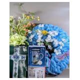 SPRING TIME: WREATH, CROSS, FLORAL TEA MUG, CROSS