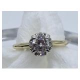 SZ. 4, 14K YELLOW GOLD 1 CTW DIAMOND RING