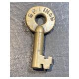 SP Lines Brass RR Switch Lock key Southern
