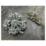 Signed Austria Aurora Borealis & Rhinestones Pins