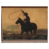 JUDITH DUNN COWBOY PRINT FRAMED