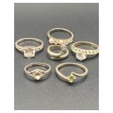SIX 925 SILVER RINGS