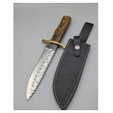 HAND FORGED DAMASCUS STEEL BOWIE HUNTING KNIFE