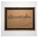 Signed Claus Frankfurt Cathedral Panorama