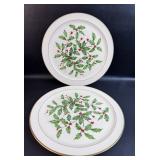 2 Lenox "Holiday" 12 5/8" Round Chop Plate