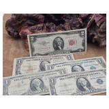 1953 Red Seal $2, 1935 & 1957 $1 Notes