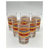 6 Fiesta Stripe Juice Glasses , Fiestaware