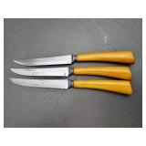 3 Bakelite Handle Westfield Steak Knives