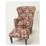 Custom Smith Brothers Abstract Chair w/ Ottoman