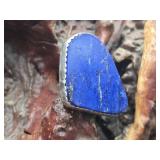 Large Silver & Lapis Slab Ring