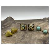 Gold Flecks Turquoise Chips & Stones Cufflinks