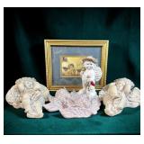 Lot of Angel Wall Decor w/ Small Statue