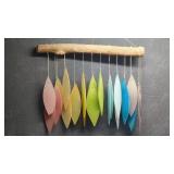 Glass Wind Chime Leaves Windchime Garden Art Home