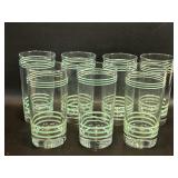 7 Vintage Fiesta Stripped Glasses Sea Mist Green