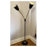 MCM Double Gooseneck Floor Lamp Works Mid Century