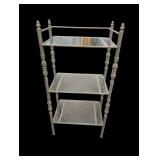 Painted Over Brass 3 Tier Table with Glass