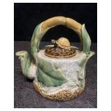 VINTAGE SHI WAN WARE MAJOLICA-STYLE TURTLE TEAPOT