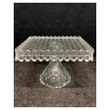 VINTAGE FOSTORIA CRYSTAL SQUARE PLATE PEDESTAL