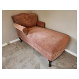 Vtg Velour Chaise Lounge