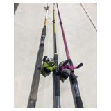 2 ZEBCO ROD & REELS W/ WHITE HAWK MASTER ROD