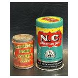 2 Vintage Snuff Tins : WE Garrett & N.C. Madras