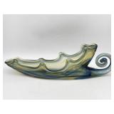 VINTAGE HAND-BLOWN ART GLASS CENTERPIECE BOWL