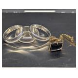 Sterling Silver Rings & Tie Pin