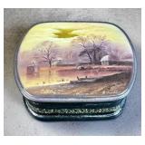 Signed/ Hand Painted Russian Lacquered Trinket