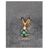 Small 14K Yellow Gold & Emerald Pendant
