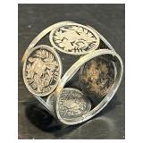 Antique Guatemalan Peso Cut Silver Coin Napkin