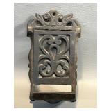 Cast Iron Match Box Wall Holder Vintage / Antique