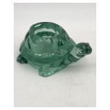 VINTAGE INDIANA GLASS GREEN TURTLE VOTIVE CANDLE