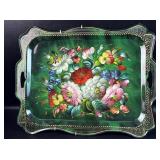VTG Hand Painted Signed Russian Tray Shows Slight