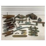 VINTAGE MARITIME HARDWARE SALVAGED BRASS & WOOD