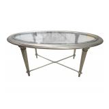 Bristol Oval Cocktail Table Silver Tone