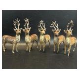 Small Herd Lead Reindeer Germany Vintage /