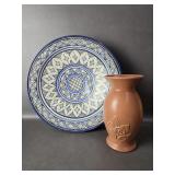 Redwing Vase & Moroccan Style Blue & White Wall