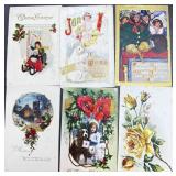 9 Antique Postcards Holiday