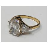 Sterling Silver Ring W CZ Stones 925