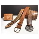 Leather Belts -Argentinian w Metal Accents &