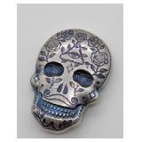 2 OZT .999 FINE SILVER HAND POURED MONARCH SKULL