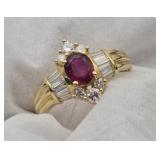 18K Gold, Ruby & Diamond Ladies