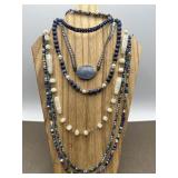 Lapis, Sodalite, Agate & Glass Beads Necklaces