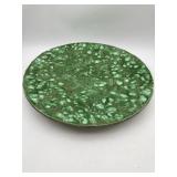 LARGE VINTAGE GREEN HAND PIECED MOSAIC CERAMIC