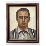 1964 Sharpe Portrait of Man Original Painting on