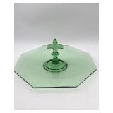 VINTAGE FOSTORIA FAIRFAX GREEN FLEUR DE LIS